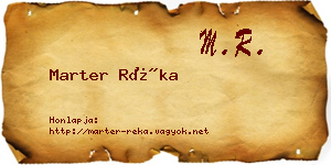 Marter Réka névjegykártya